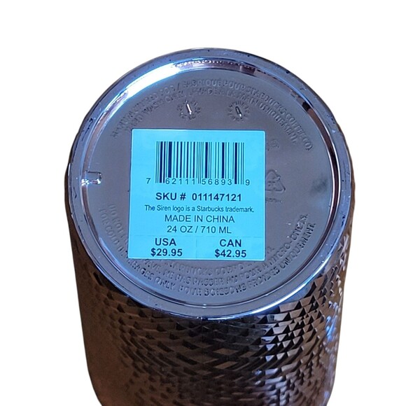 Starbucks 2023 Rose Gold Winter Holiday Jeweled 24oz VENTI Tumbler Cold Cup - Picture 5 of 5